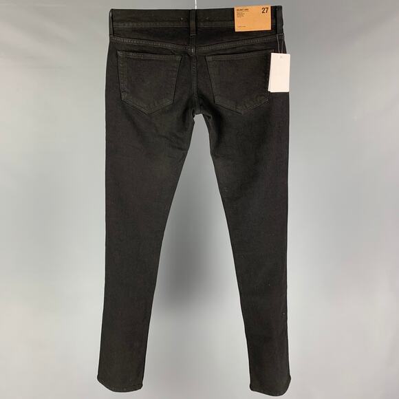 HELMUT LANG Size 27 Black Cotton Femme Lo Cigarette Jeans - Picture 2 of 5